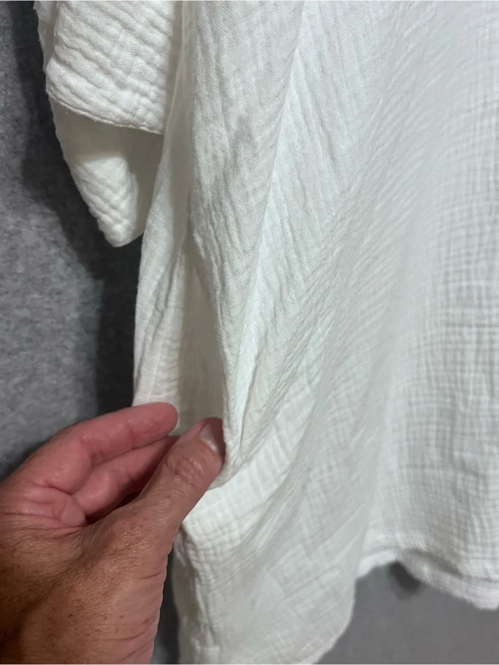 Petite Plume white gauze cotton nightshirt nightgown caftan swim cover up